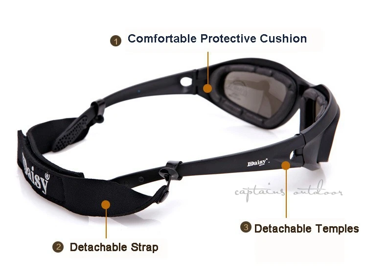 Military Goggles Sunglasses With 4 Lens Original Box Men Shooting Eyewear