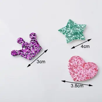 

9pcs/lot Baby Girl Kids Hair Accessories Glitter Crown Dog Bear Star Love Heart Pattern Girl Hair Clips Hair Magic Sticker
