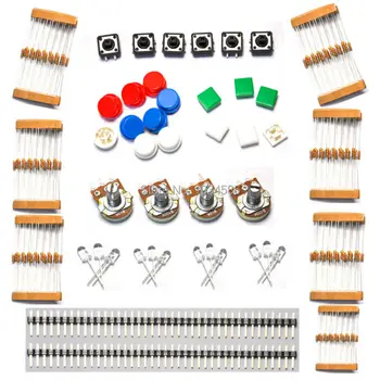

10 pieces/lot Universal Electronic Fans Parts Pack Package Kit For Arduino Starter Courses Component Resistors Switch Button