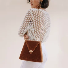 BENVICHED зимняя женская сумка стиль; Новинка; в стиле ретро; замшевые однотонные цепи косые сумка на одно плечо моды простой небольшой площади сумка c260