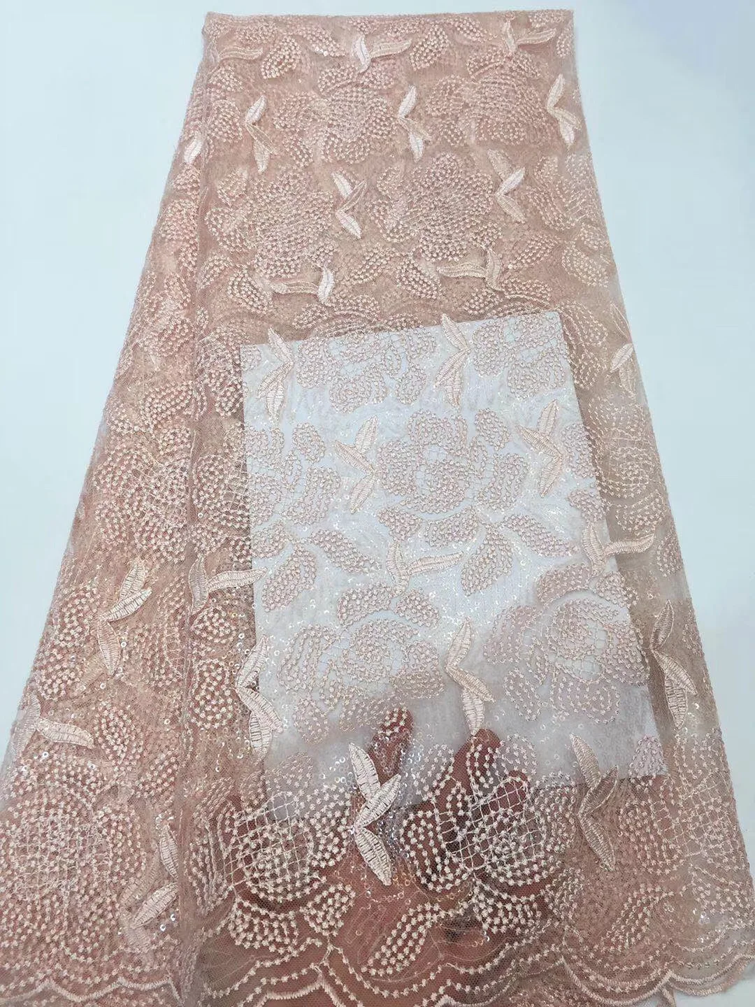 

Latest French Laces Fabrics 2019 High Quality Tulle African Laces Fabric For Wedding Dress Nigerian Net Lace Material RF325