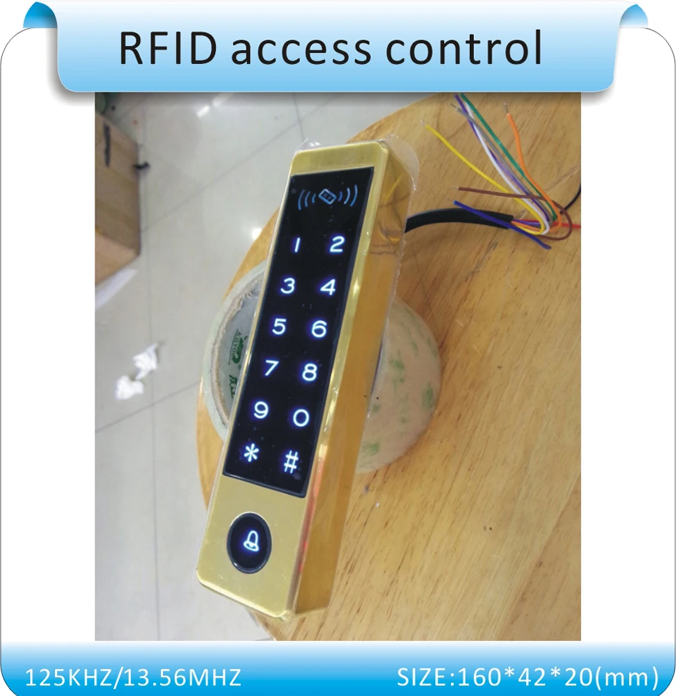 Новейший металлический сенсорная клавиатура система контроля доступа/охраны входа и Пароль RFID 125 кГц/13,56 МГц+ 10 шт. с украшением в виде кристаллов брелок для ключей