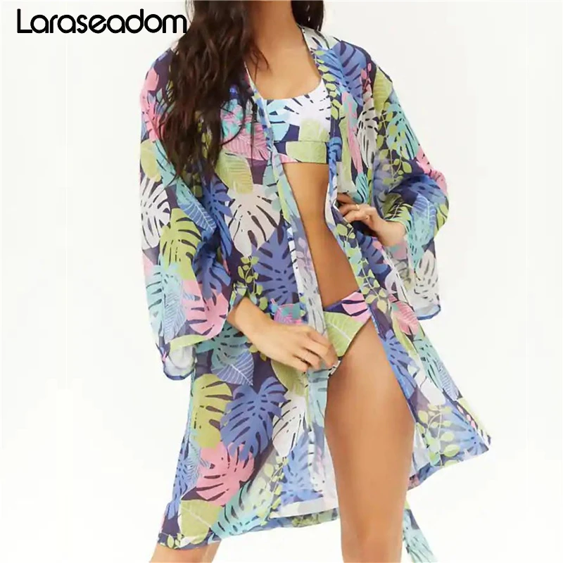 

Print Chiffon Beach Cover up Tunics for Beach Long Kaftan Bikini Cover up Robe de Plage Sarong Beach Swimsuit coverup #Z254