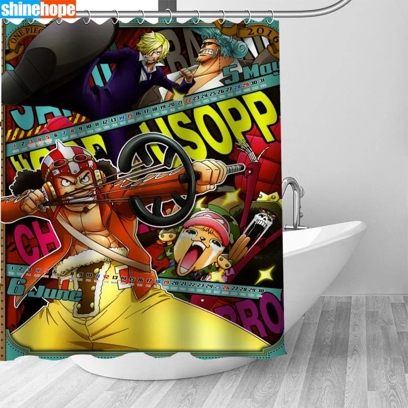 1PC New One Piece Shower Curtains for Bathroom Polyester Shower Curtain Printing Curtain Cartoon Shower Curtains
