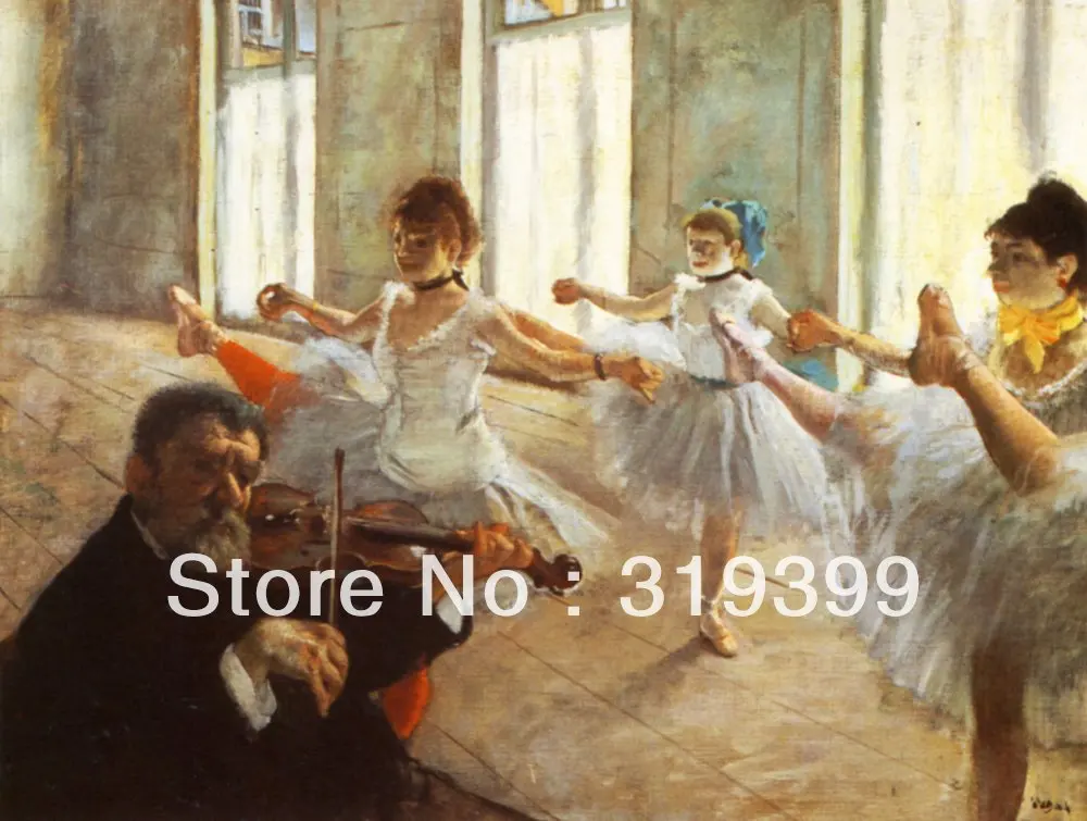 

Oil Painting Reproduction on Linen Canvas,Rehearsal by edgar degas ,Free DHL FAST Shipping,100% handmade,Museum quality