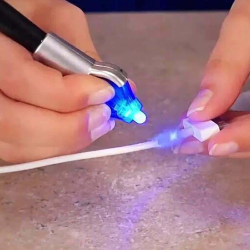 Быстросохнущий лазерный клей домашний питательный жидкий пластик сварка 5 секунд фиксация УФ-светильник инструмент для ремонта с клеем