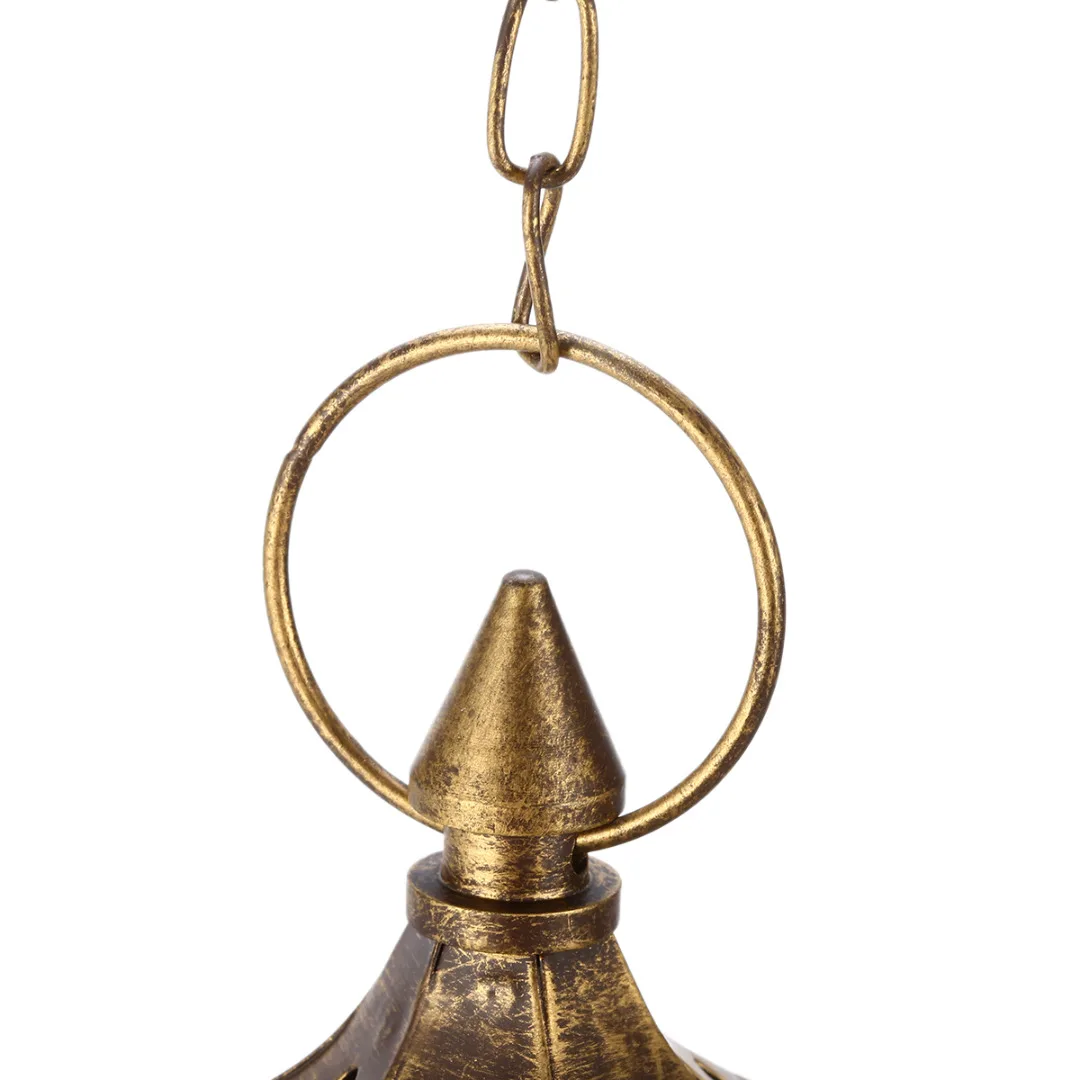 1pc Classic Moroccan Hanging Lantern Candle Holder Glass Metal Vintage Tea Light Holder for Hotel Wedding Home Decoration