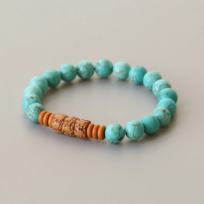 New-Turquoise-Bead-Rudraksha-Tibetan-Buddhism-Mala-Prayer-wrist-Jewelry-Yoga-meditation-Healing-Bangl-Wholesale (4)