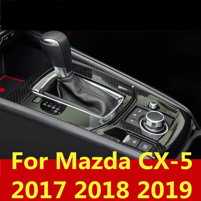 Аксессуары для салона автомобиля в полоску из АБС хрома и углеволокна Mazda CX5 CX 5 2017