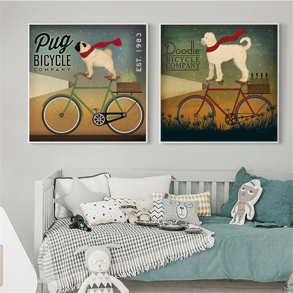 Aliexpress.com : Buy Home Decor Hanging Wall Art Cute Poster Dog Pug