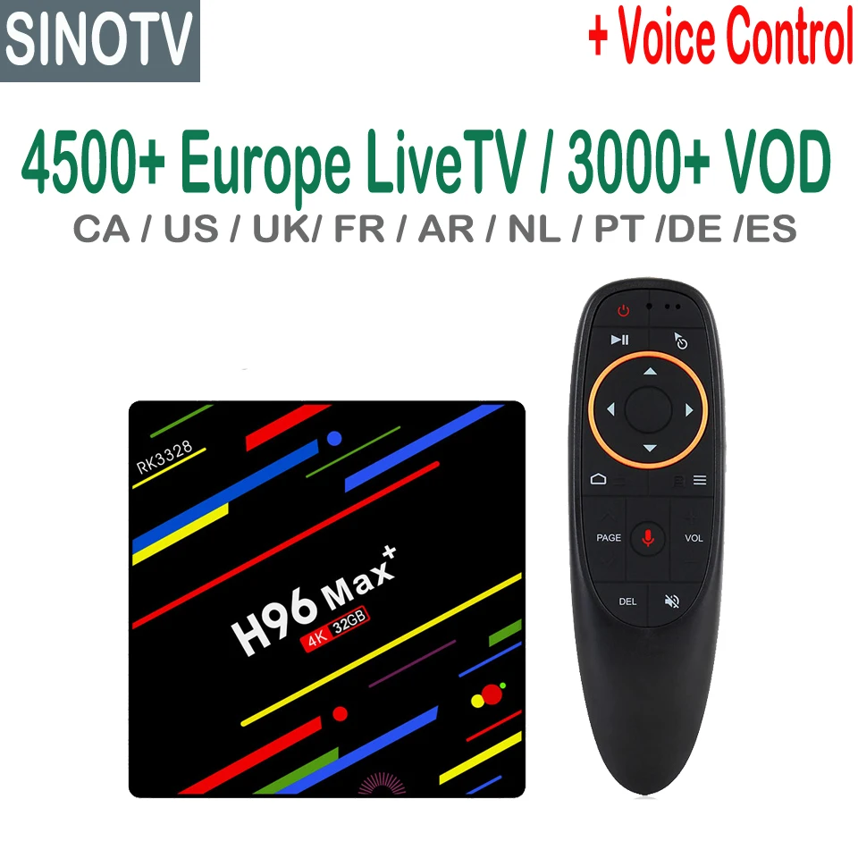 

Canada Channels 1 Year Sinotv Google Voice Control IPTV Box Android 9.0 Dutch UK English USA Indian Kurdish Arab Portugal TV M3U