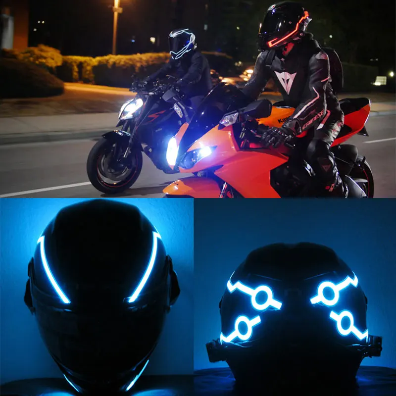 roaopp motorcycle bar helmet signal durable motorcycle helmet led light kit