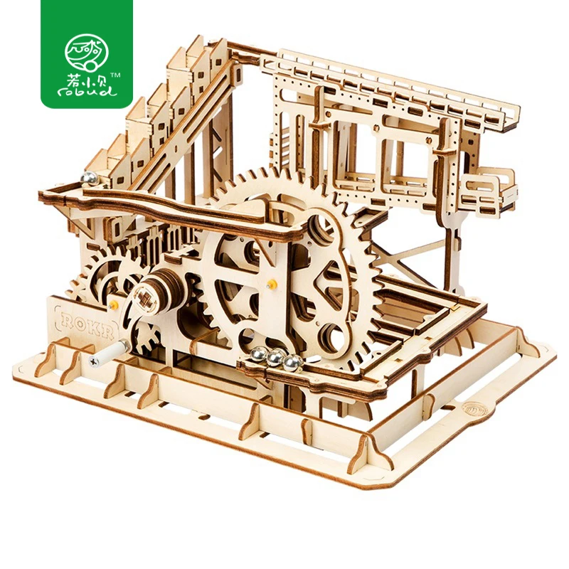 

Robotime DIY Cog Coaster Magic Gear Drive Ball Crash Game Wooden Model Building Kits Toy Gift for Children LG502 for Droshipping