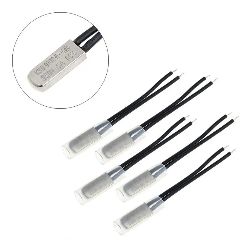 

5Pcs KSD9700 5A 250V Degrees Celsius Thermostat Control Temperature Switch -Y103
