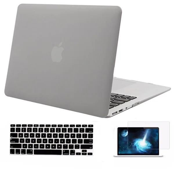 Mosiso ноутбук матовая поверхность пластиковый корпус чехол для Macbook Air 13 A1369 A1466 чехол для ноутбука+ силиконовая крышка для клавиатуры+ Защитная пленка для экрана - Цвет: Neutral Gray