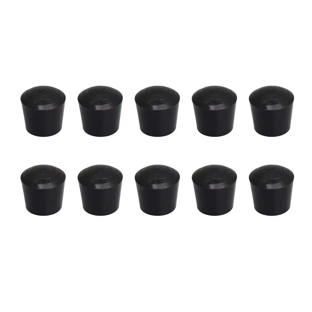 

10PCS 30mm ID Black Round Furniture Chair Table Legs Feet Rubber Covers Floor Anti-Slip Protectors Cap
