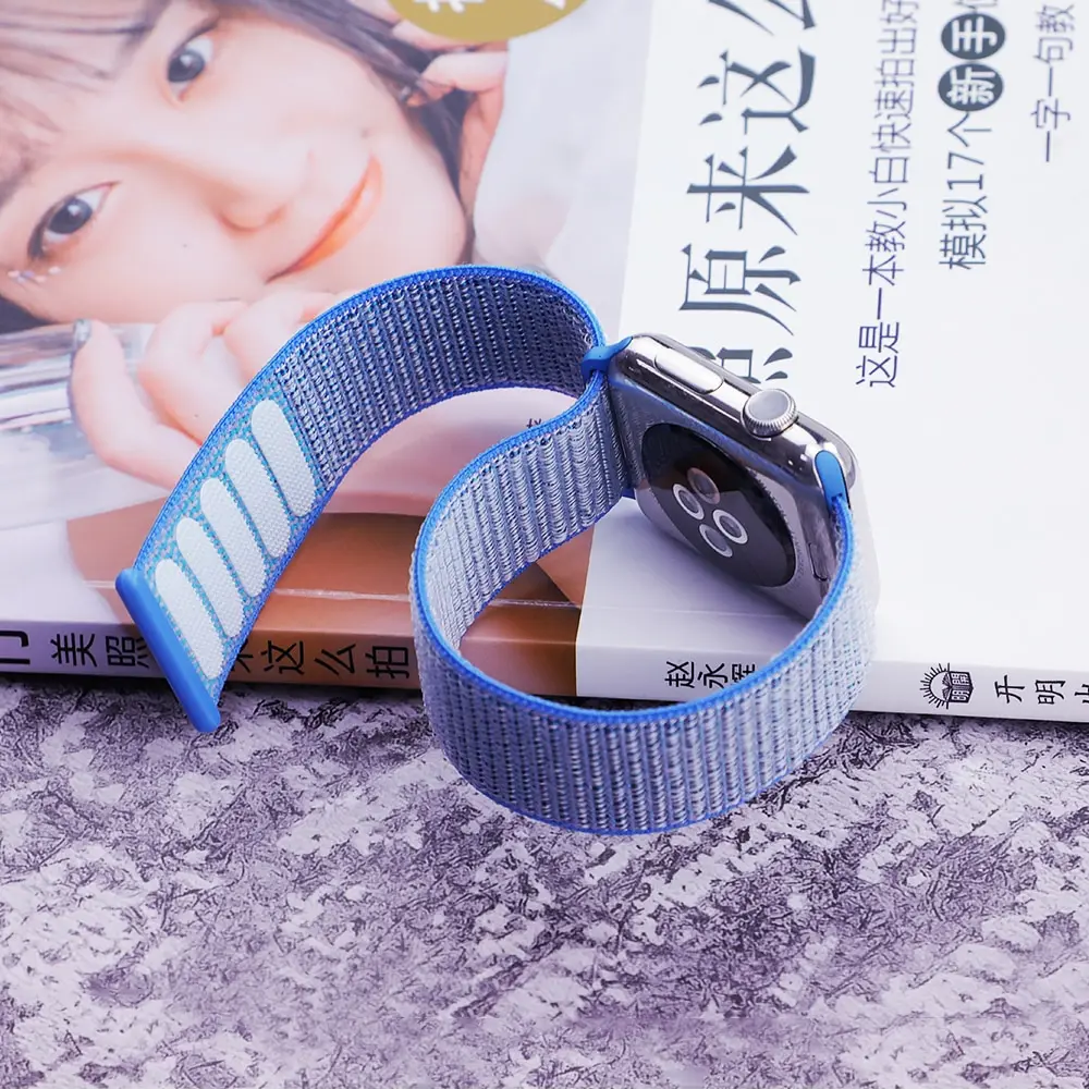 Нейлоновый ремешок для Apple Watch band 4 44 мм 40 iWatch 42 38 Спортивная Петля Браслет watch 3 2 1