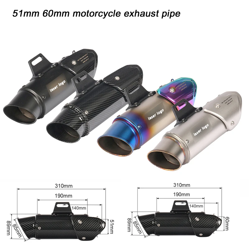 

51mm 60mm Exhaust Muffler Pipe DB Killer with Motorcylce Exhaust Pipe Tip Baffler