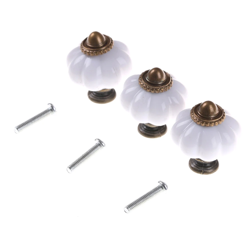 White Metal Plastic Vintage Style Door Knobs Cabinet Drawer