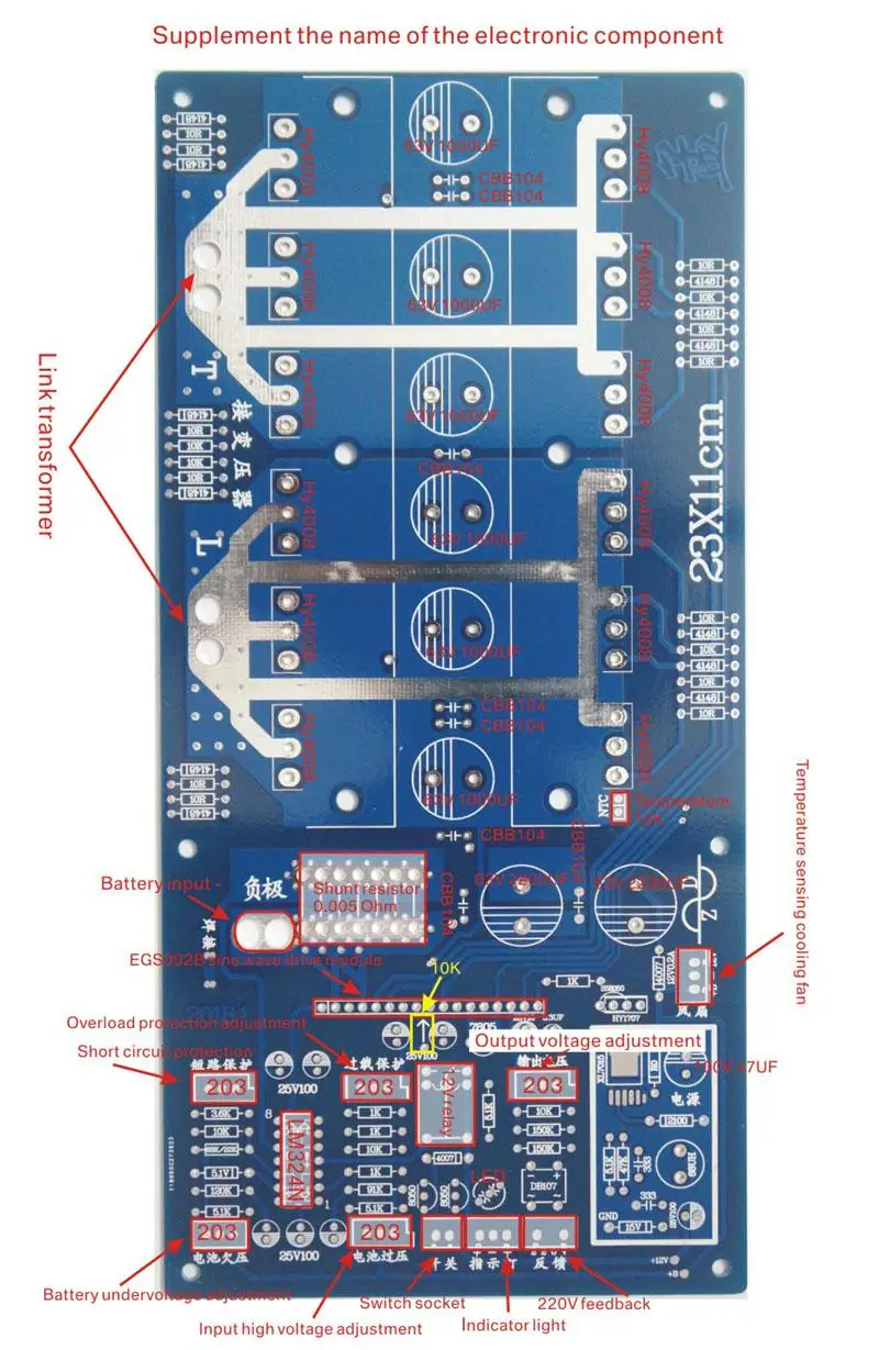 3000-6000AV W DC 24 V/36 V/48 V/60 V to AC220V/110 V чистый синусоидальный инвертор пустая пластина печатной платы