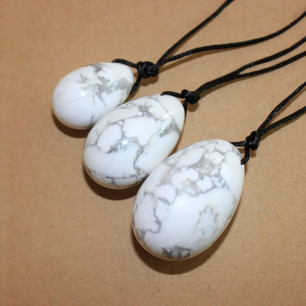 Natural White Howlite Jade Eggs Ben Wa Balls F