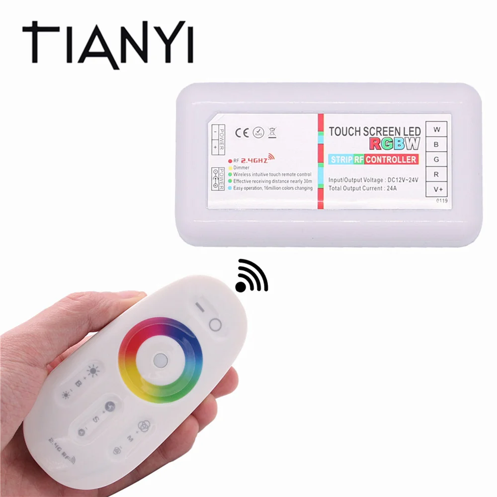 

2.4G RGBW LED Controller Touch Screen DC 12-24V 24A 4Channels RGBW Remote Controller For 5050 RGBW LED Strip Light