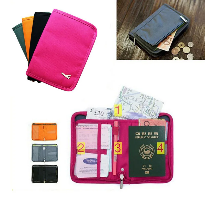 Canvas Passport Bag Multifunctional Travel Storage Bag Document Package