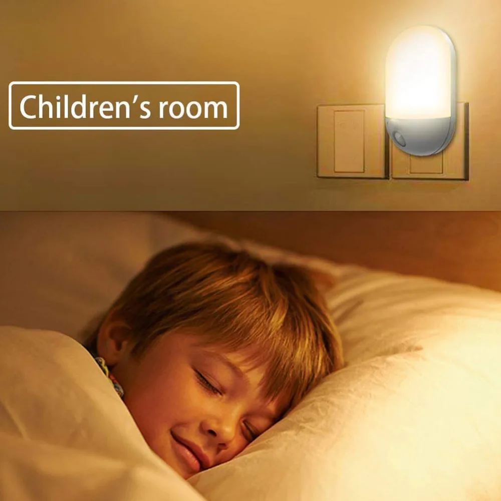 

LED Night Light Plug in Wall Lamp with Photocell Sensor for Baby Kids Children's Room Hallway Nurseries Stair EU plug 220V