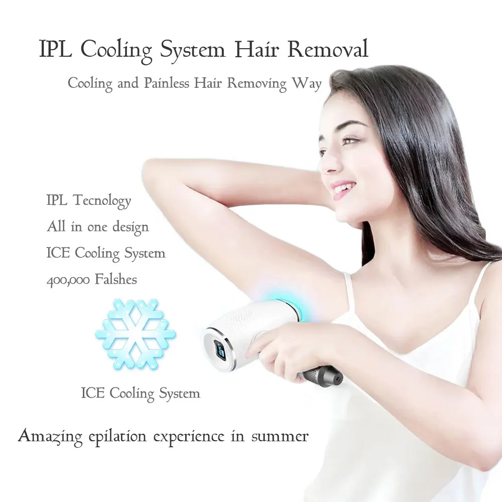 

IceCooling Man Women IPL Laser Home Use Permanent Hair Removal Machine For Face Body Armpit Underarm Bikini Leg Laser Epilator