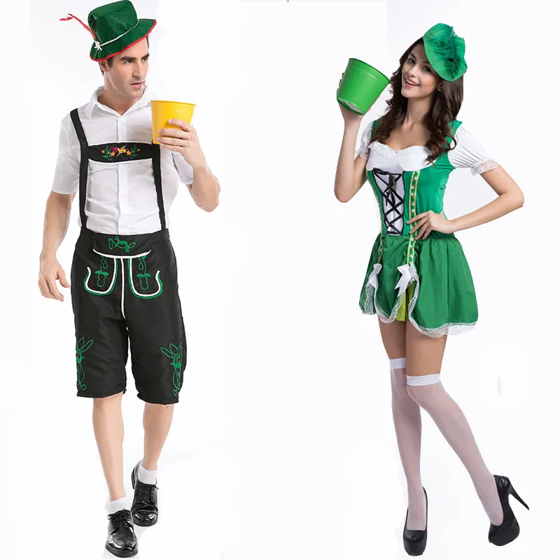 Oktoberfest Couple Costume Leiderhosen German Beer Bavarian Mens Womens 