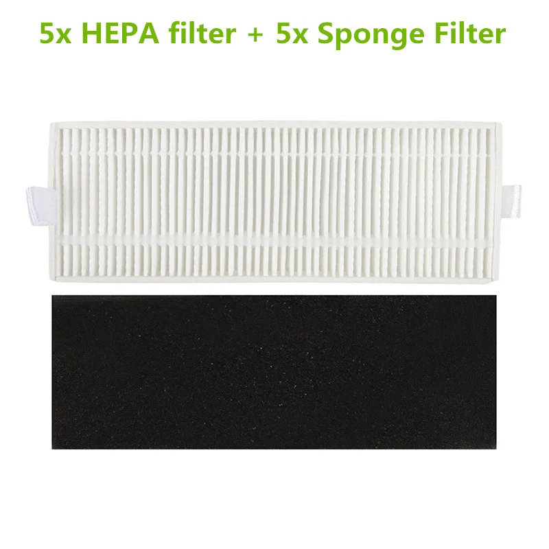 5x Robot HEPA filter + 5x Sponge Filters for CONGA EXCELLENCE Robotic