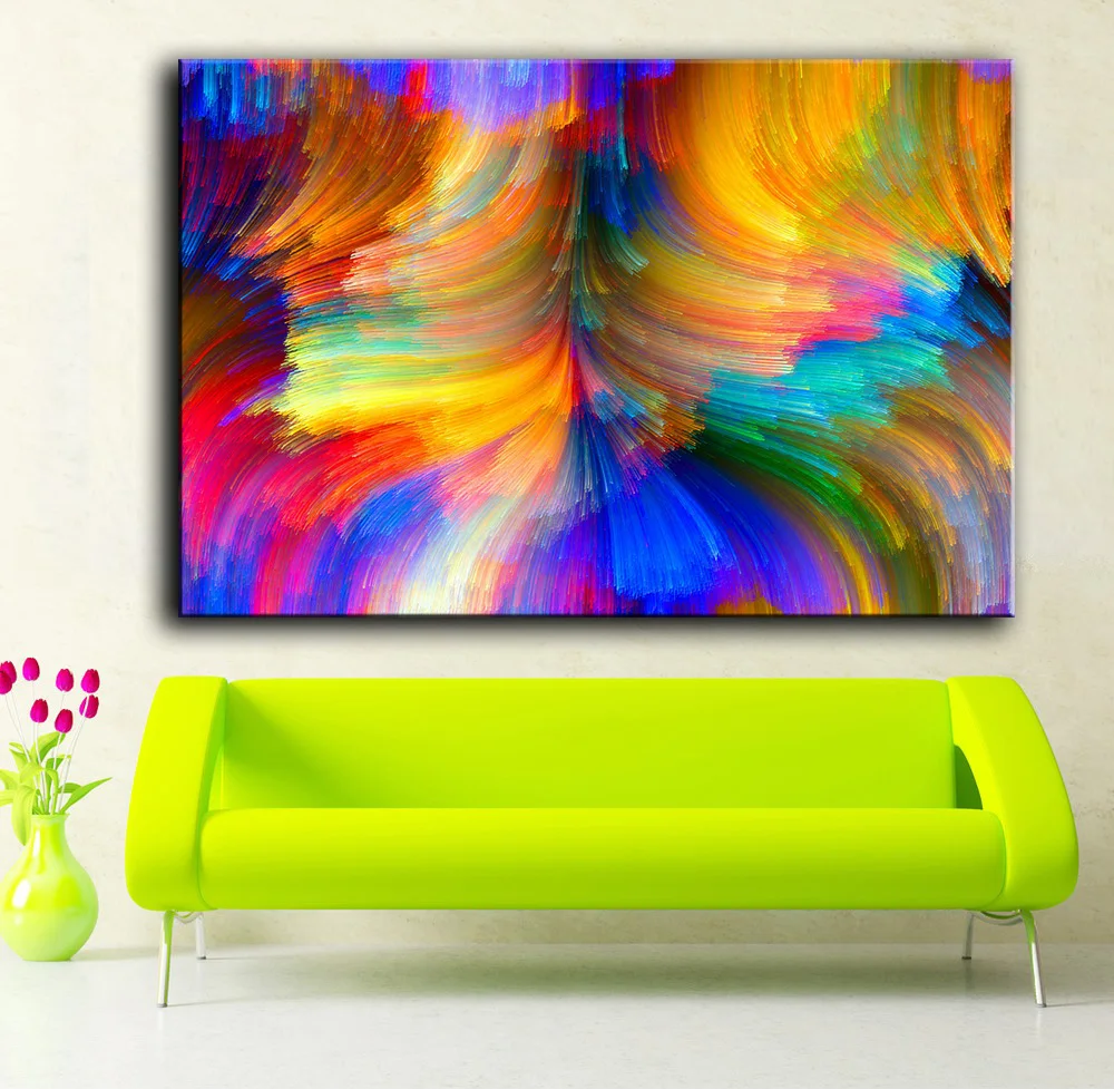 Buy HDARTISAN Oil Painting Abstract Canvas Art Bends