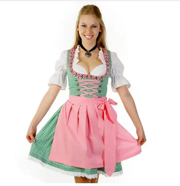 Femmes Fille Oktoberfest Fête De La Bière Maid Costume Bavarois Allemand robe robe fantaisie 