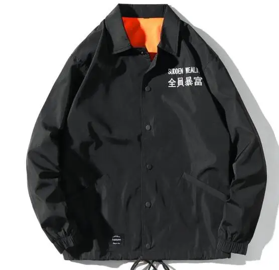 Jackets Men 2018 New Hip Hop Embroidered text Jacket Coats Fashion casual Single-breasted Coaches jacket Streetwear | Мужская одежда