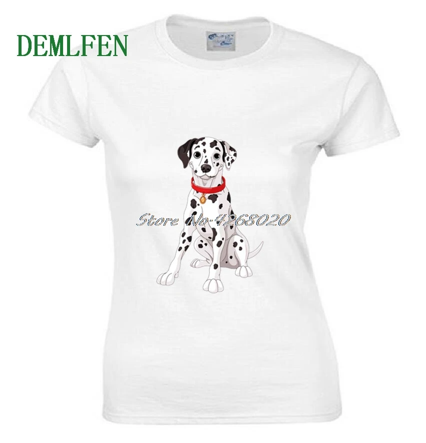 الدلماسي الكلب الصغير الكرتون الأزياء المطبوعة قصيرة الأكمام القطن تي شيرت الصيف عارضة القمصان الهيب هوب تيز قمم
