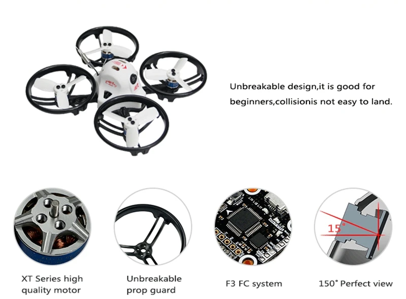 Kingkong ET серии ET100 100 мм микро FPV Racing Drone 800TVL Камера 16CH 25 mW 100 mW VTX БНФ