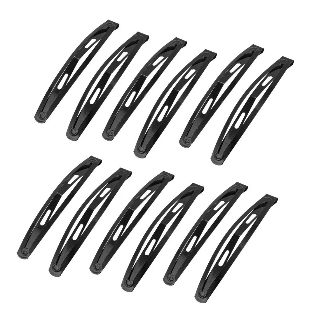 

Metal Bow Prong Clamp Snap Hair Clips Barrettes 7.7cm Long 12pcs Black