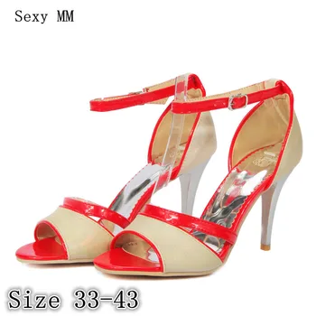 

Summer Pumps Women Peep Toe Sandals High Heels Gladiator Sandals Woman High Heel Shoes Plus Size 33 - 40 41 42 43