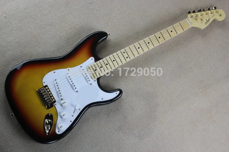 

Free shopping factory custom High quality New style 6 string ST sunburst electric guitar Gold hardware in stock 1110
