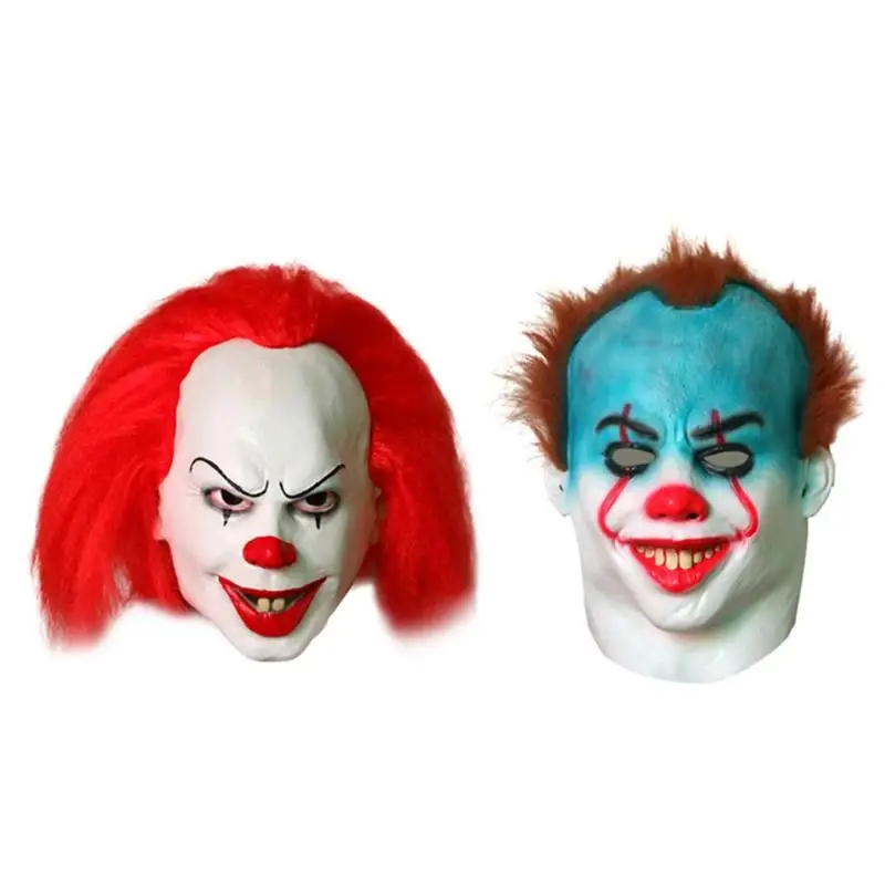 

Horrible Halloween Soul Clown Mask Natural Latex Fun Horror Ghost Head Cover for Cosplay Party Ball Tools Adult Full Face Masks