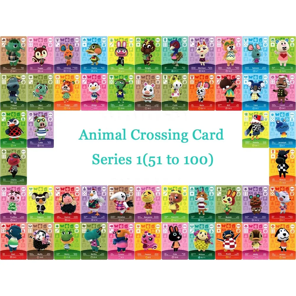 Animal Crossing Card NTAG215 печатная NFC карта совместимая Серия 1(от 51 до 100) Выберите из списка