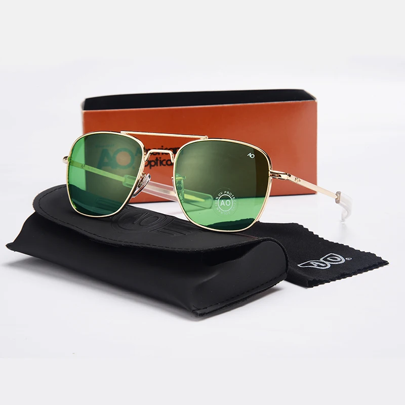 

Fashion Aviation Sunglasses Men Brand Designer AO Sun Glasses For Male American Army Military Optical Glass Lens Oculos TJ222
