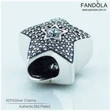 FL103 Подходит для Pandora Браслеты Wish Star Шарм подлинное серебро 925 пробы чистая CZ мозаичная бусина Шарм модные ювелирные изделия для женщин