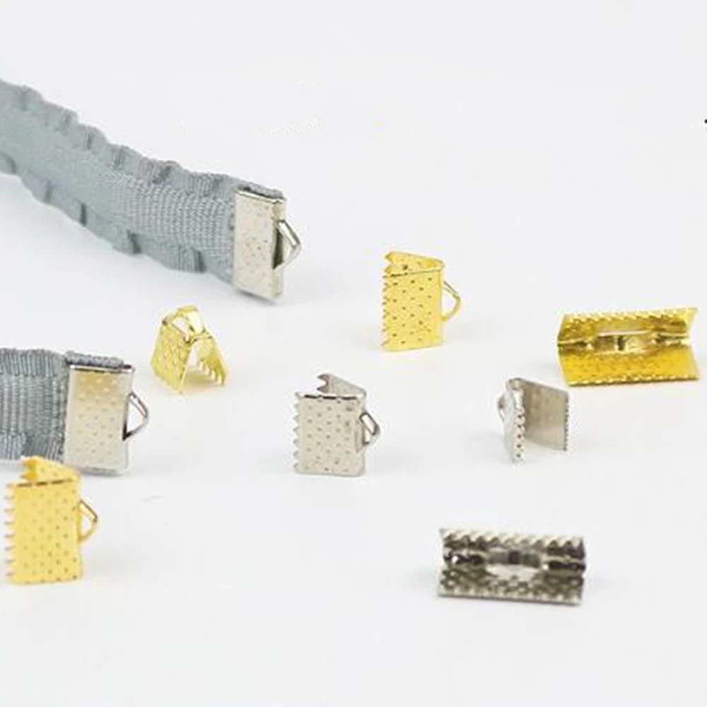 8 mm Tone Metal Jewelry Ribbon Cord End Fasteners Clasps Crimp