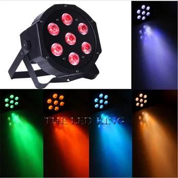 

LED Flat Par 7x12W RGBW 4IN1 Color Lighting Strobe DMX For Atmosphere of Disco DJ Music Party Club Dance Floor BAR Darkening