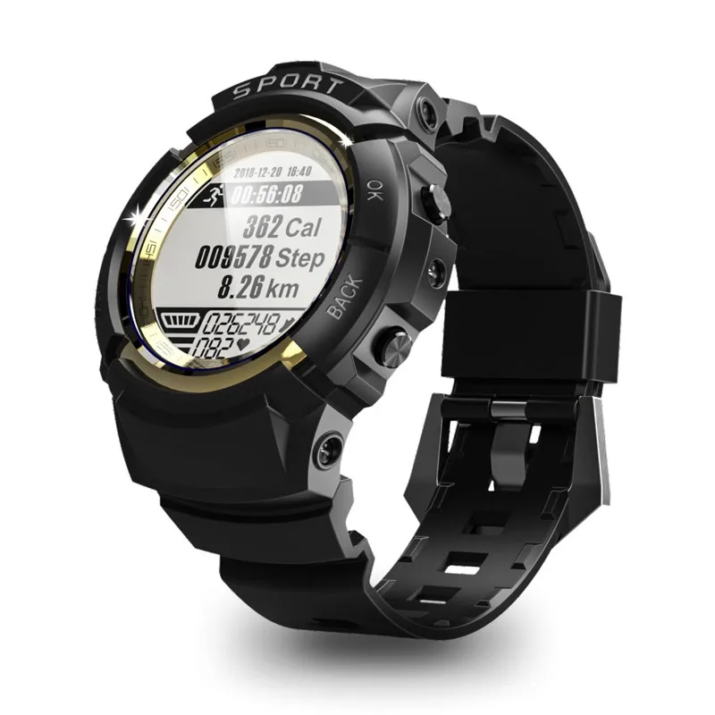Новые IP68 Водонепроницаемые S816 мужские спортивные Смарт-часы фитнес-трекер динамический Пульс Секундомер Будильник компас умные часы - Цвет: Золотой