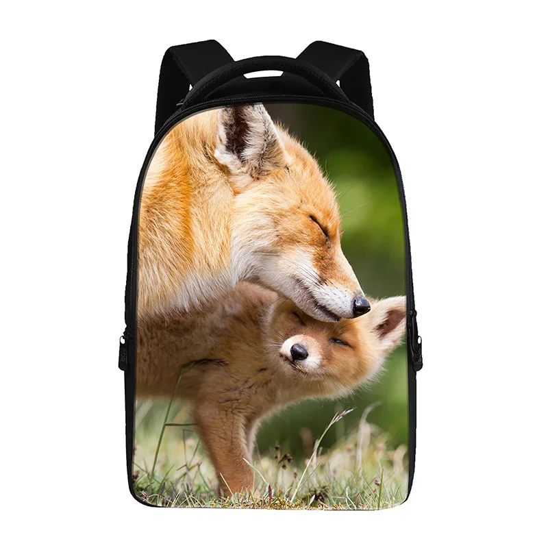 Рюкзак с принтом в виде лисы для подростков модная школьная сумка ноутбука|backpack