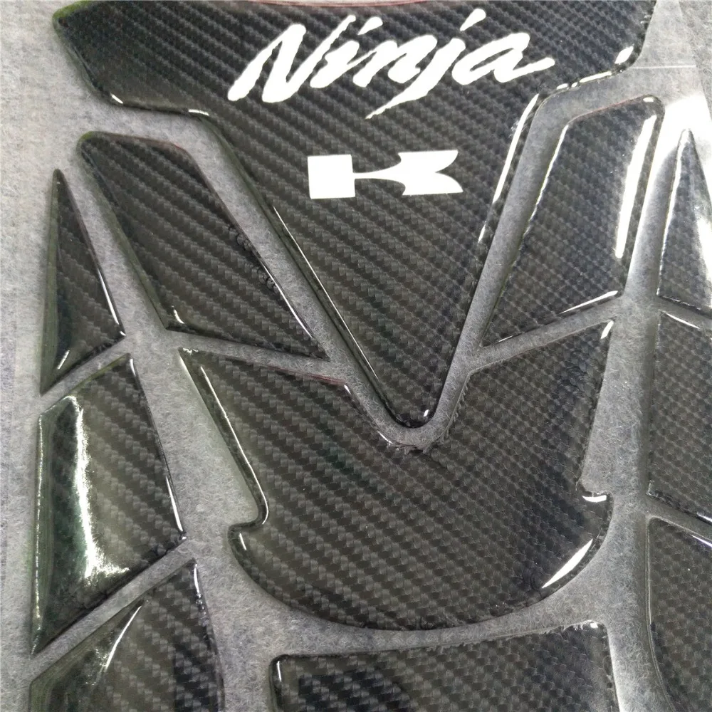 3D; обувь для езды на мотоцикле Kawasaki ninja ниндзя 250 300 400 650 R топливного бака Pad светоотражающие углеродного волокна костной ткани черного цвета