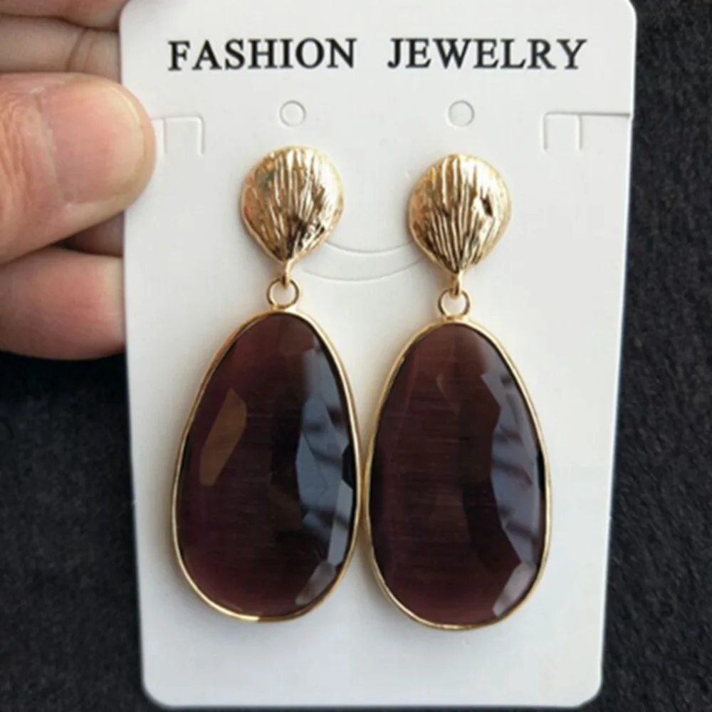 Розовые зеленые прозрачные висячие серьги с каплями Bijoux Femme женские ювелирные