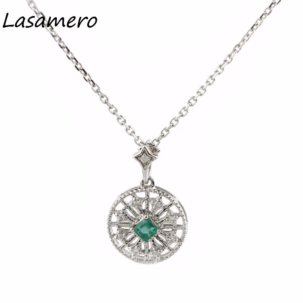 Комплект из колье и подвески с изумрудами 18 К|natural diamond pendant|emerald pendantdiamond necklace white gold